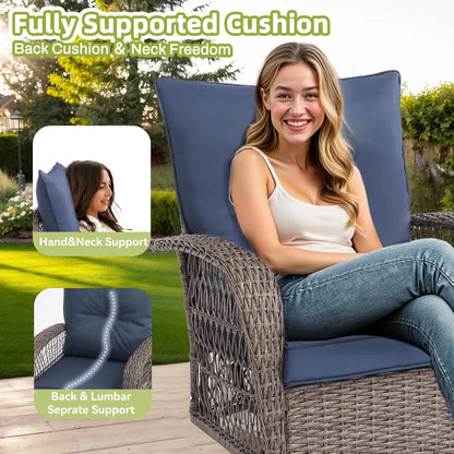Wicker Sectional Swivel Rocker Glider Chairs Sets