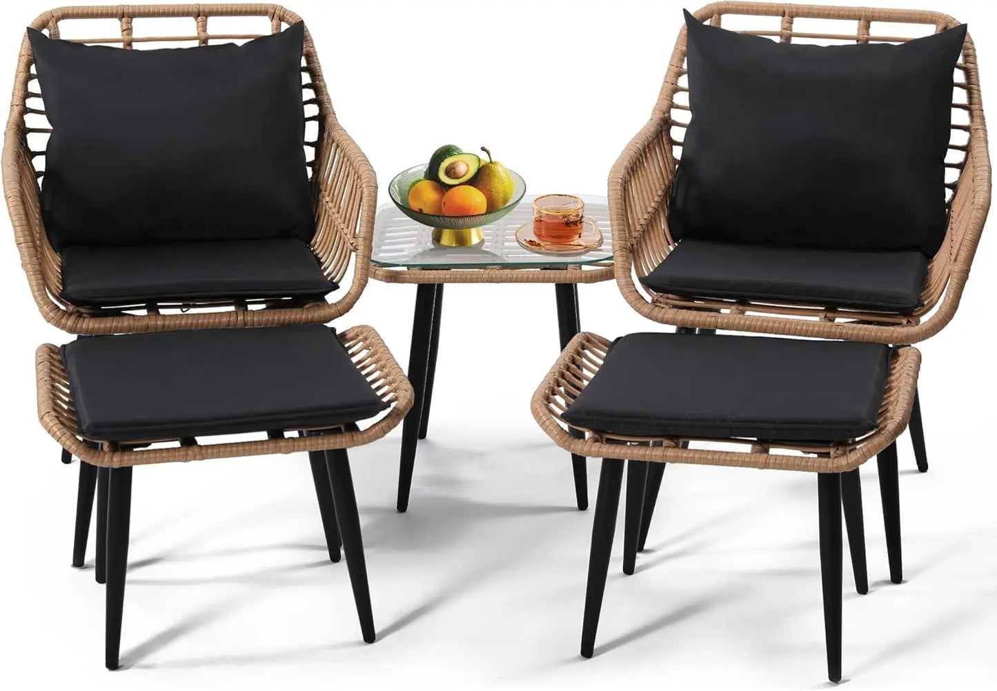 3 Piece Wicker Patio Furniture Set