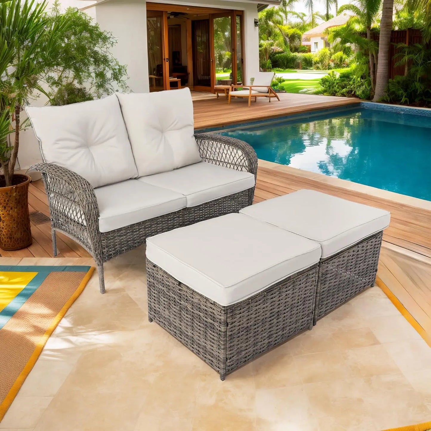 Wicker Sectional Swivel Rocker Glider Chairs Sets