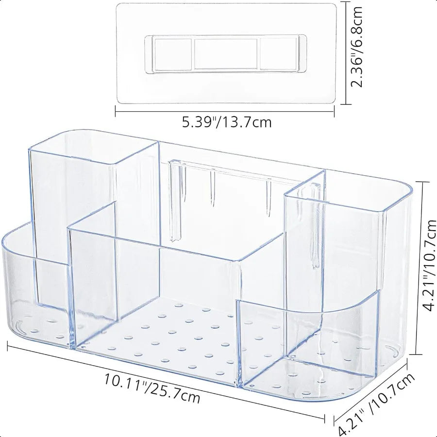 Clear Plastic Adhesive Shower Caddy