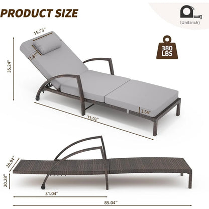 Chaise Lounge Outdoor Set of 2