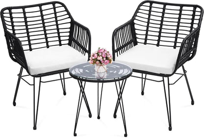 3 Piece Wicker Patio Furniture Set