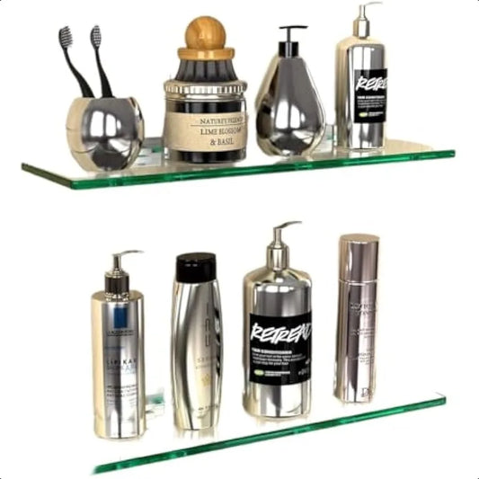 2 Set Glass Shelves Shower Caddy