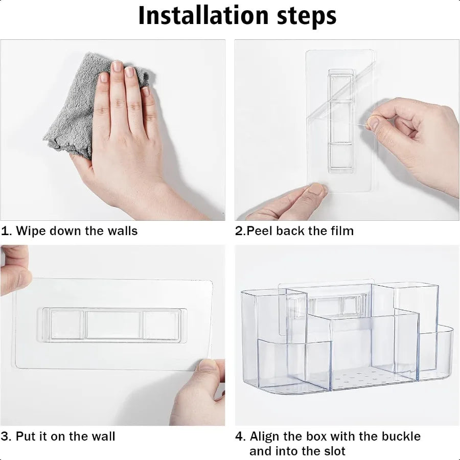 Clear Plastic Adhesive Shower Caddy