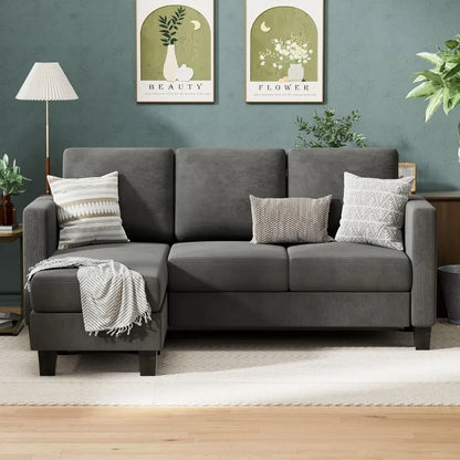 3 Seated L Convertible Sectional Sofa Couch