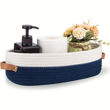Oval Woven Storage Basket, Multifunctional Organizer