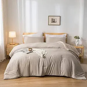 Taupe Comforter Set 7 Pieces, Soft And Lightweight