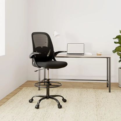 Tall Office Chair with Flip-up Armrests