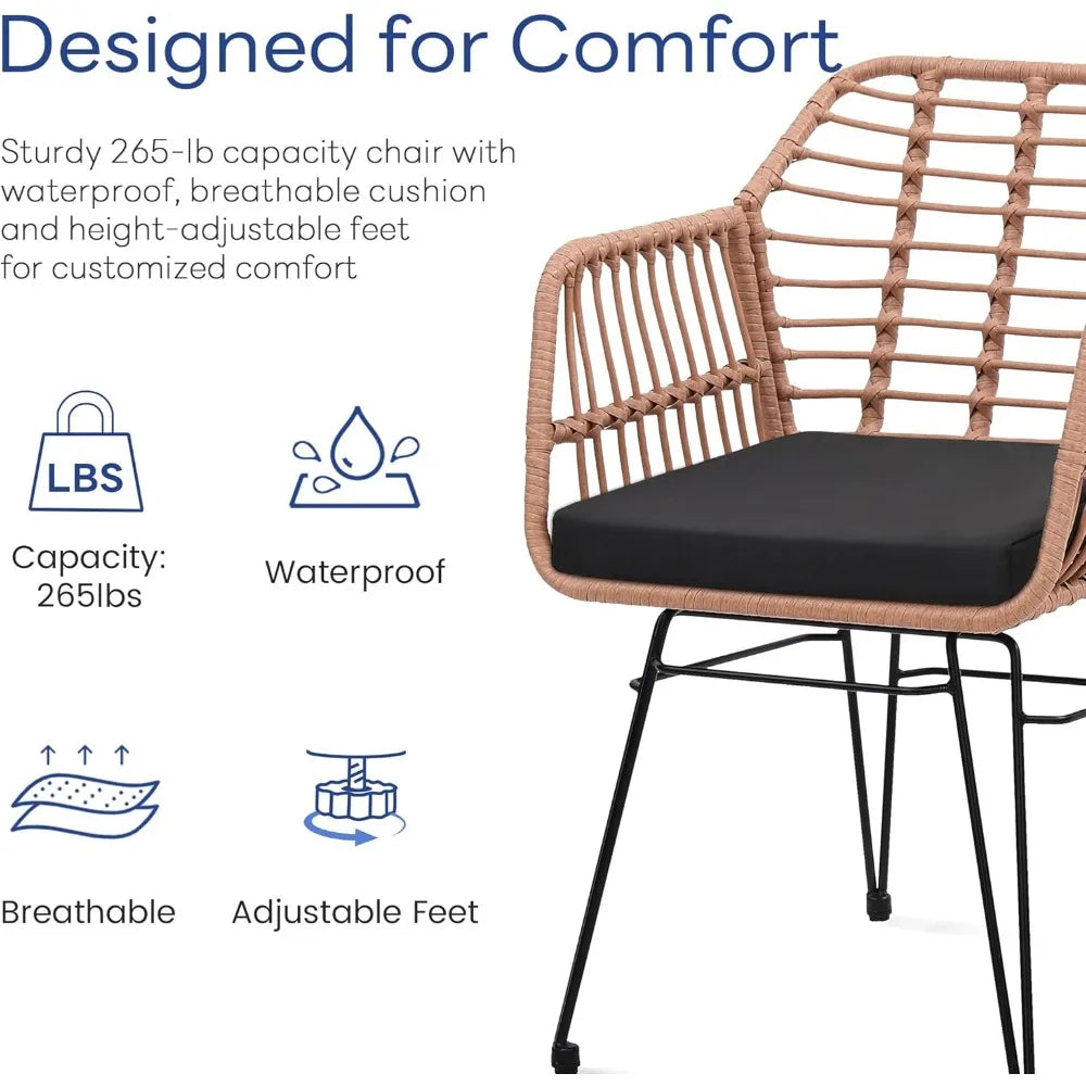 3 Piece Wicker Patio Furniture Set
