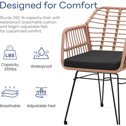 3 Piece Wicker Patio Furniture Set