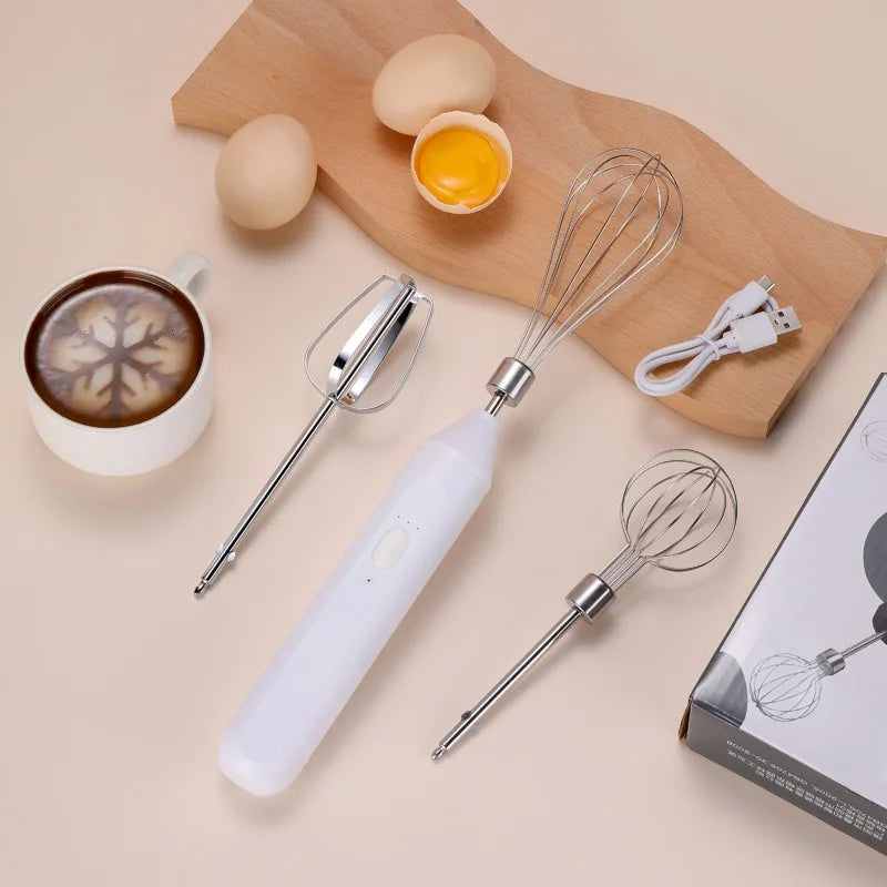 Electric Milk Frother Handheld Egg Beater Coffee Milk Drink Egg Mixer Foamer Foamer Household Kitchen Cooking Tool