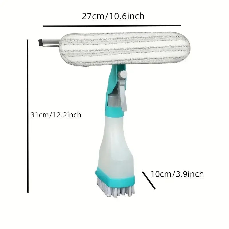 1pc 4 In 1 Multifunctional Glass Wiper With Spray Bottle, Scraper, Scrub Brush, And Creative Cleaning Brush For Floor Wall Tile