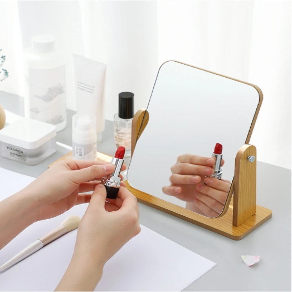 Swivel Wooden LED Vanity Mirror
