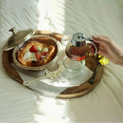 Eco-Friendly BPA-Free Honey & Syrup Dispenser with Drip-Free Spout, Reusable for Sauces, Liquids, Seasonings, Easy Hand-Wash Kit