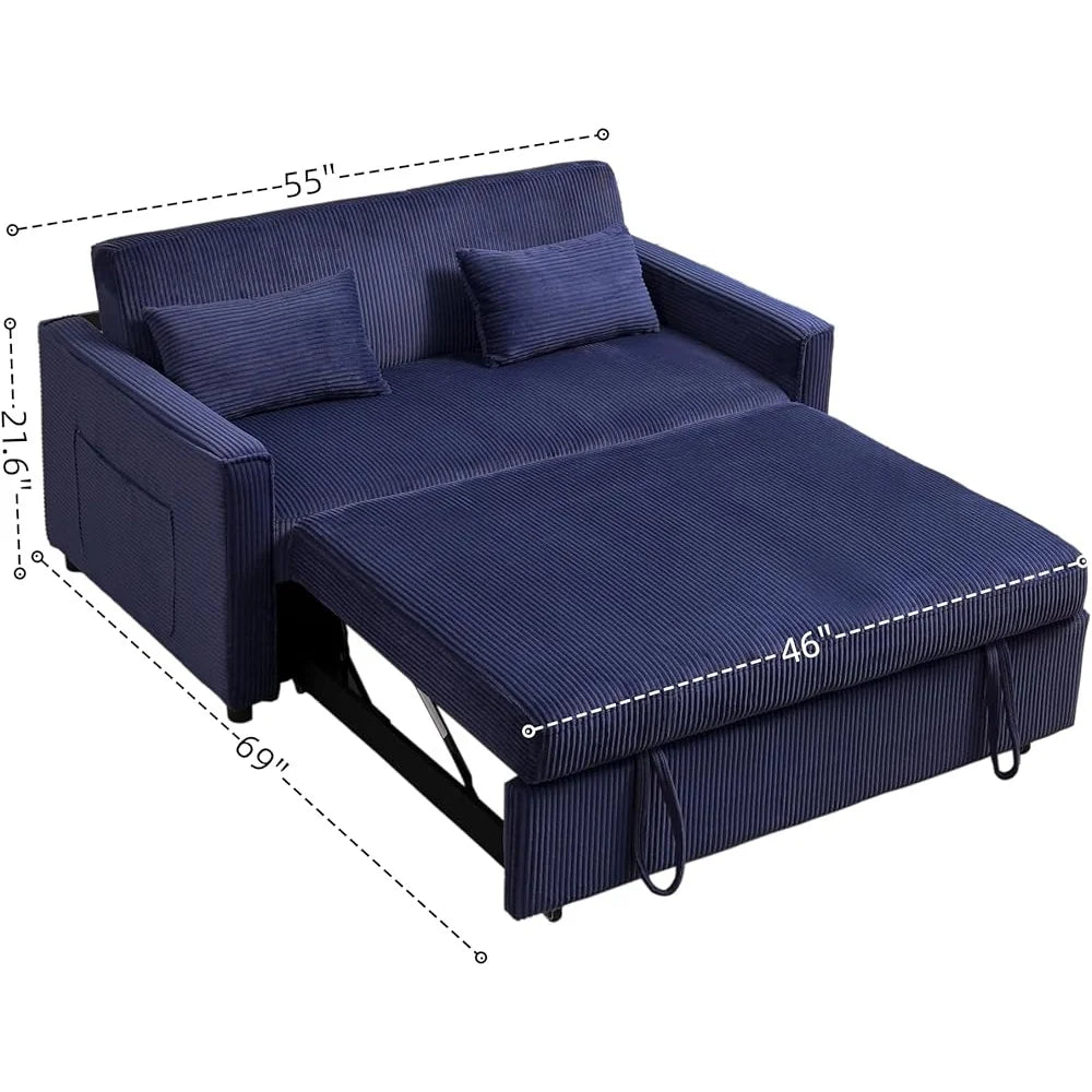 3 in 1 Loveseat Pull Out Couch