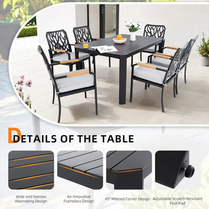 7PC Outdoor Patio Aluminum Furniture Set