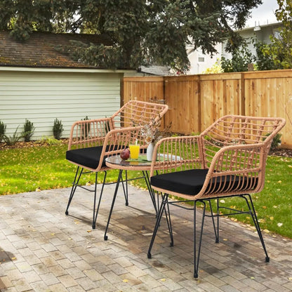 3 Piece Wicker Patio Furniture Set