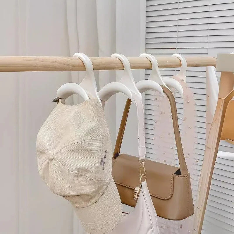10pcs Widen Multipurpose Hangers Connection Hook Space Saving Hat Silk Scarf Shawls Handbag Hanging Rack Wardrobe Organizer